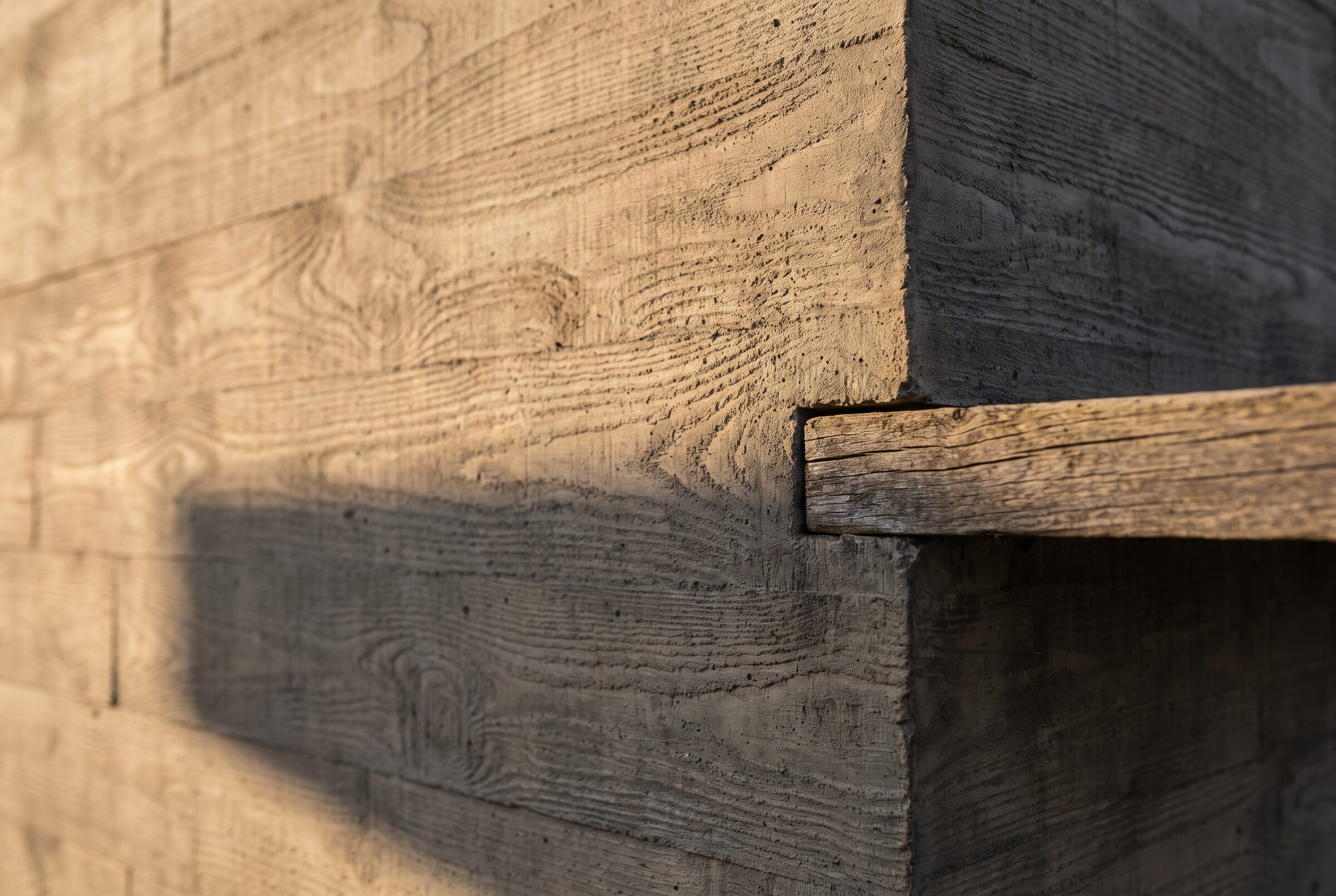 Sichtbeton aus der Brettschalung.
